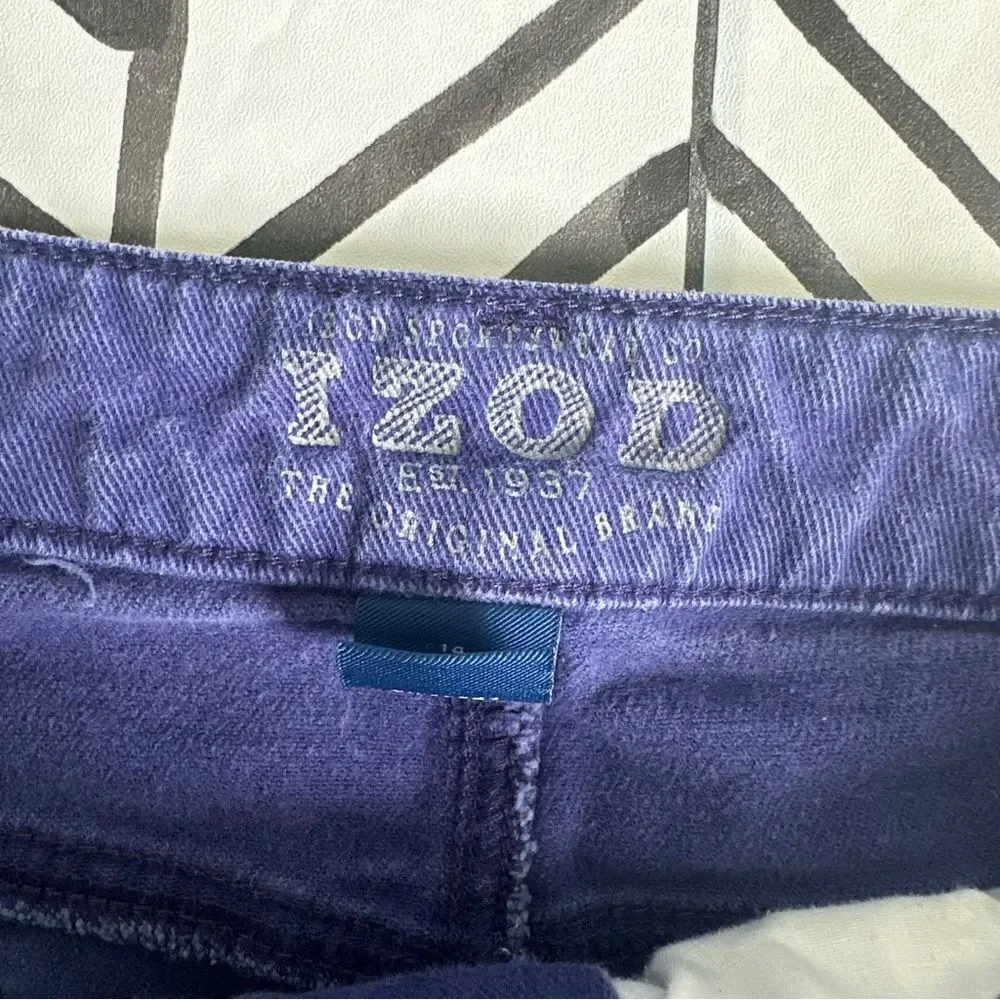 Izod Size 14 Deep Purple Bermuda Denim Shorts